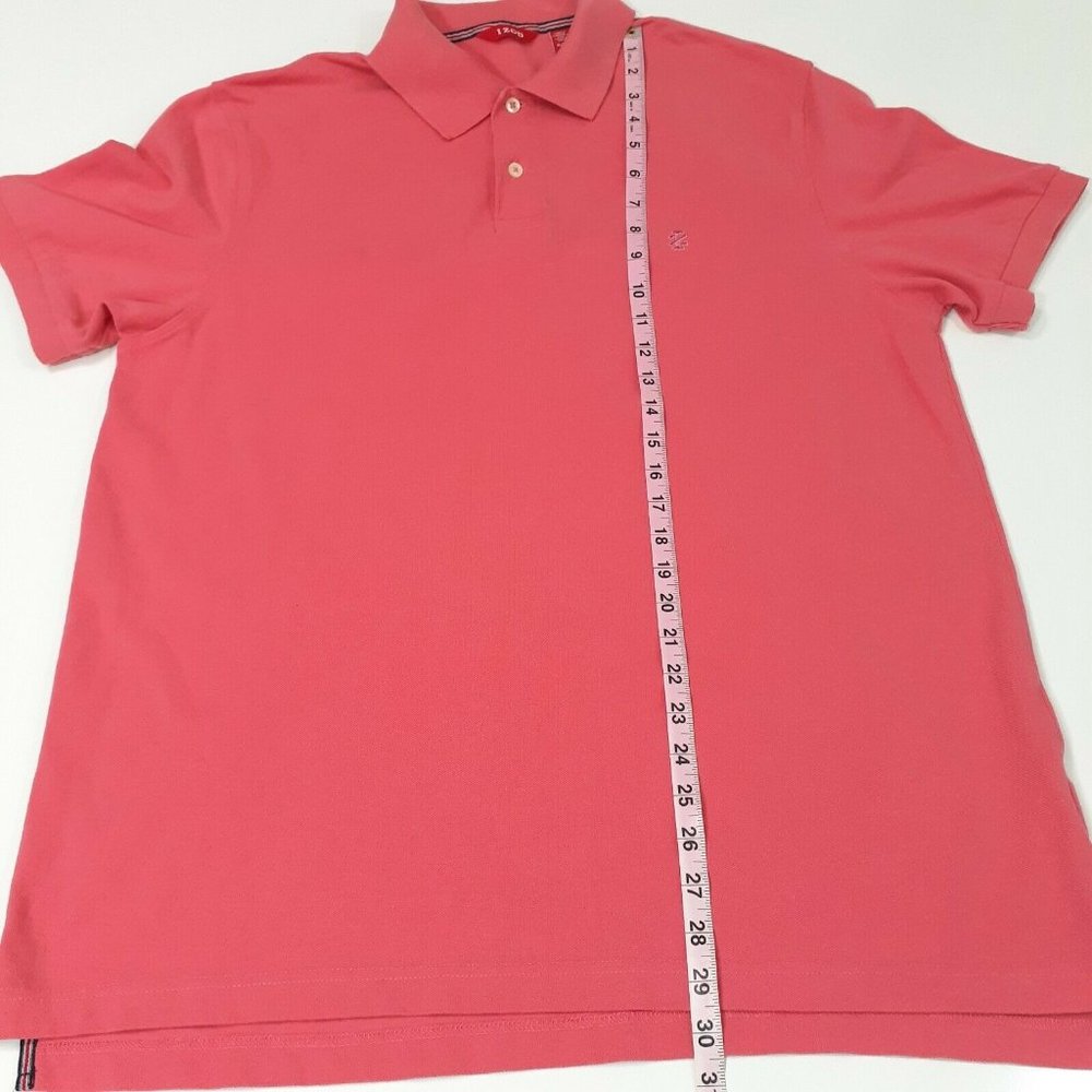 Izod Men's Coral Short Sleeve Collared Button Golf Casual Polo Shirt Size XL - Picture 9 of 10